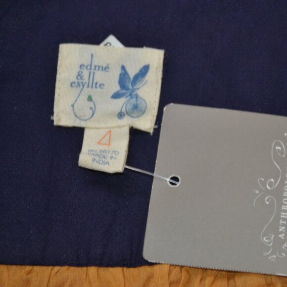 NWT Anthropologie Edme & Esyllte Button Front Striped Skirt 100% Cotton 4 - Picture 3 of 10